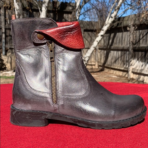 Jafa Shoes - Jafa 2122 Graphite Contrast Ankle Boots Size 37